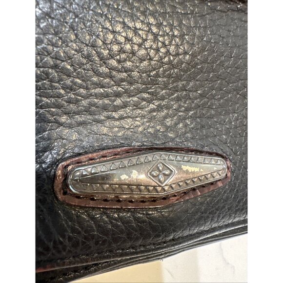 Brighton Crossbody Organizer Purse/Wallet Leather Brown And Black Alligator - Picture 7 of 16